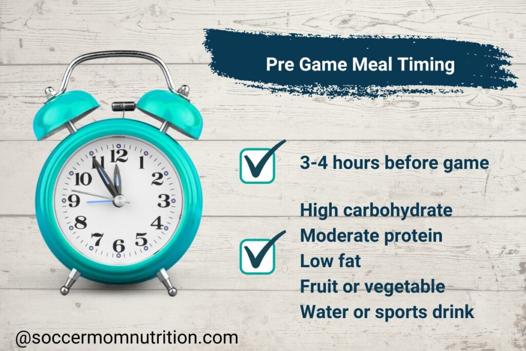 what to eat before a soccer game- pre game meal timing