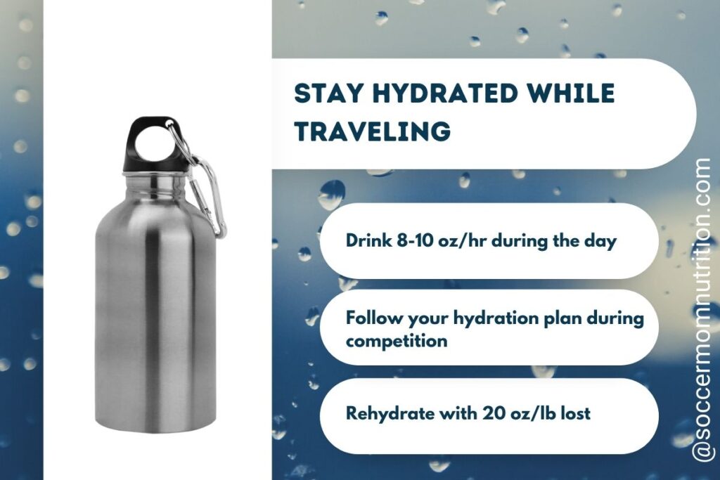 Stay hydrated while traveling as part of your travel nutrition plan