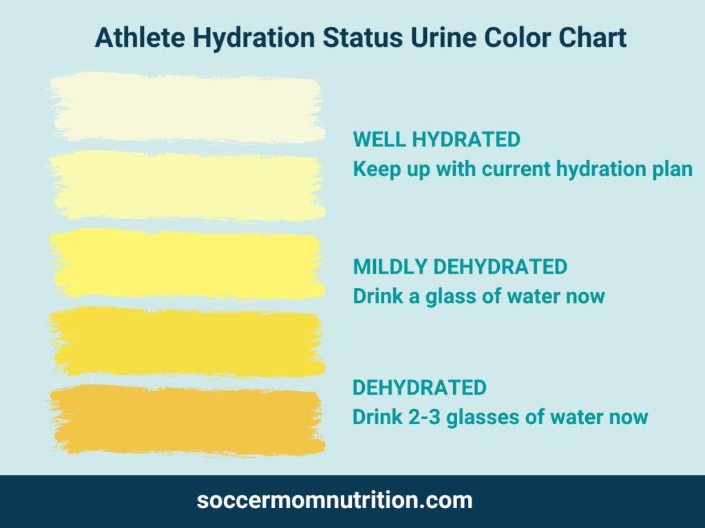 status of hydration for soccer players chart