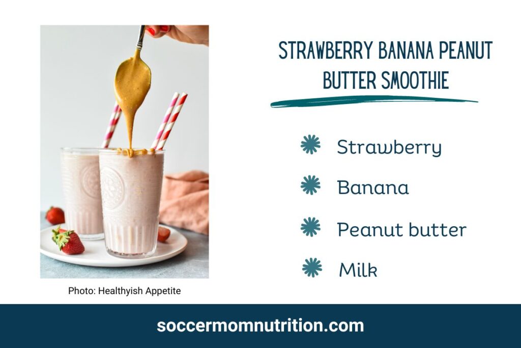 high fiber smoothies, strawberry banana, peanut butter