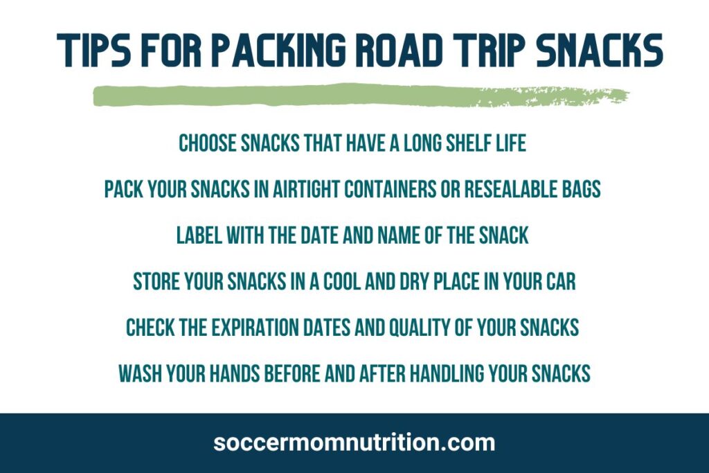 tips for packing non refrigerated road trip snacks, healthy options