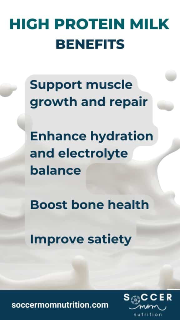 list of the health benefits of drinking high protein milk